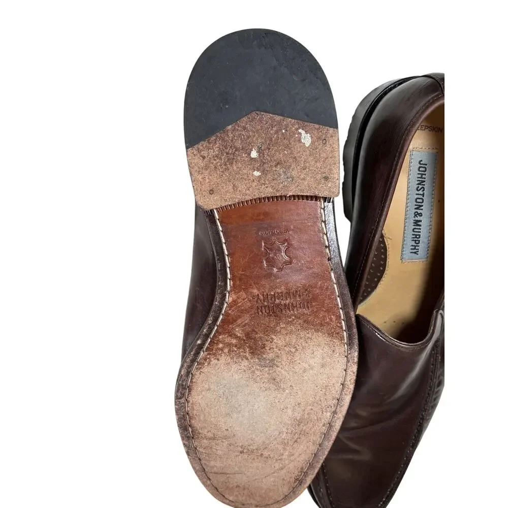 Johnston & Murphy Sheepskin Leather Loafers Slip-On Men's Sz 8 1/2M